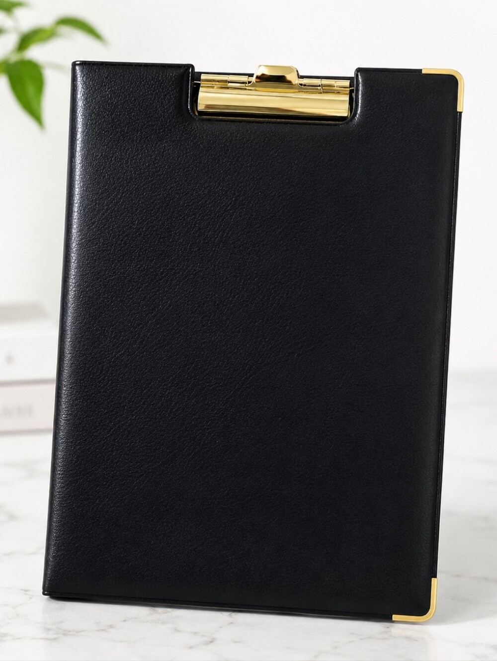 Elegant Black Porfolio Clipboard with Gold Clip, NWOT